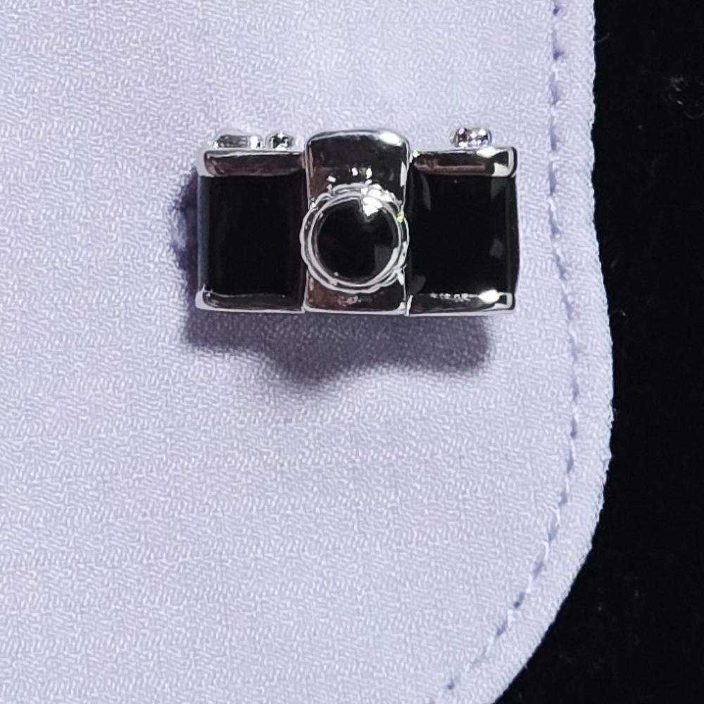 Black Camera Men’s Novelty French Cufflinks Silver Plated Bullet Back Gift